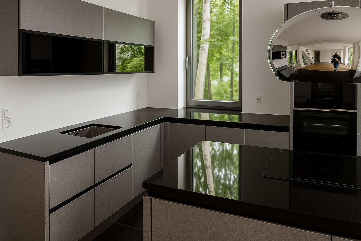 Czarny blat granitowy